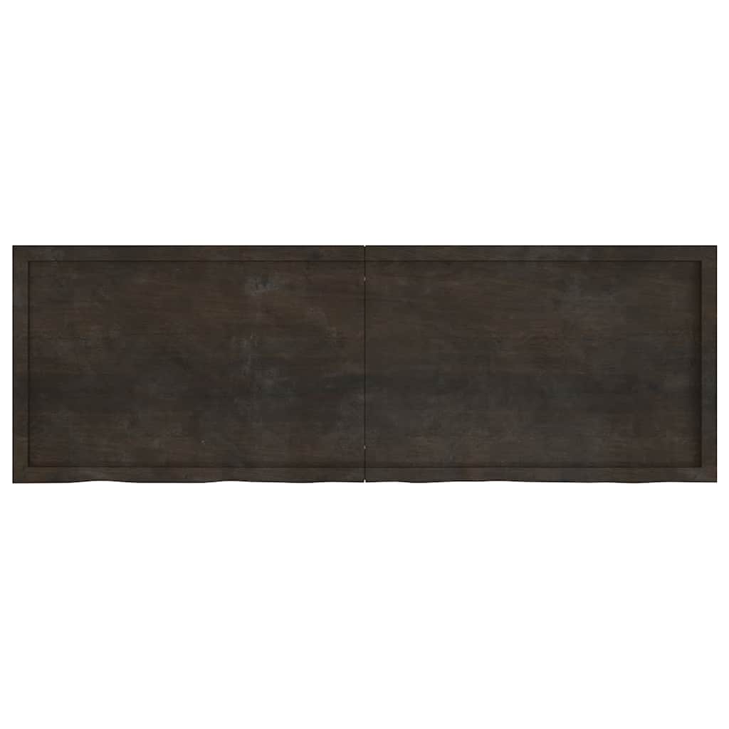 Ripiano 80X30X(2-6) Cm Massello Rovere Trattato Marrone Scuro