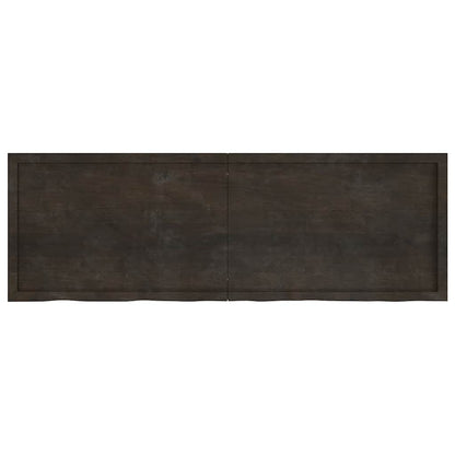 Ripiano 80X30X(2-6) Cm Massello Rovere Trattato Marrone Scuro