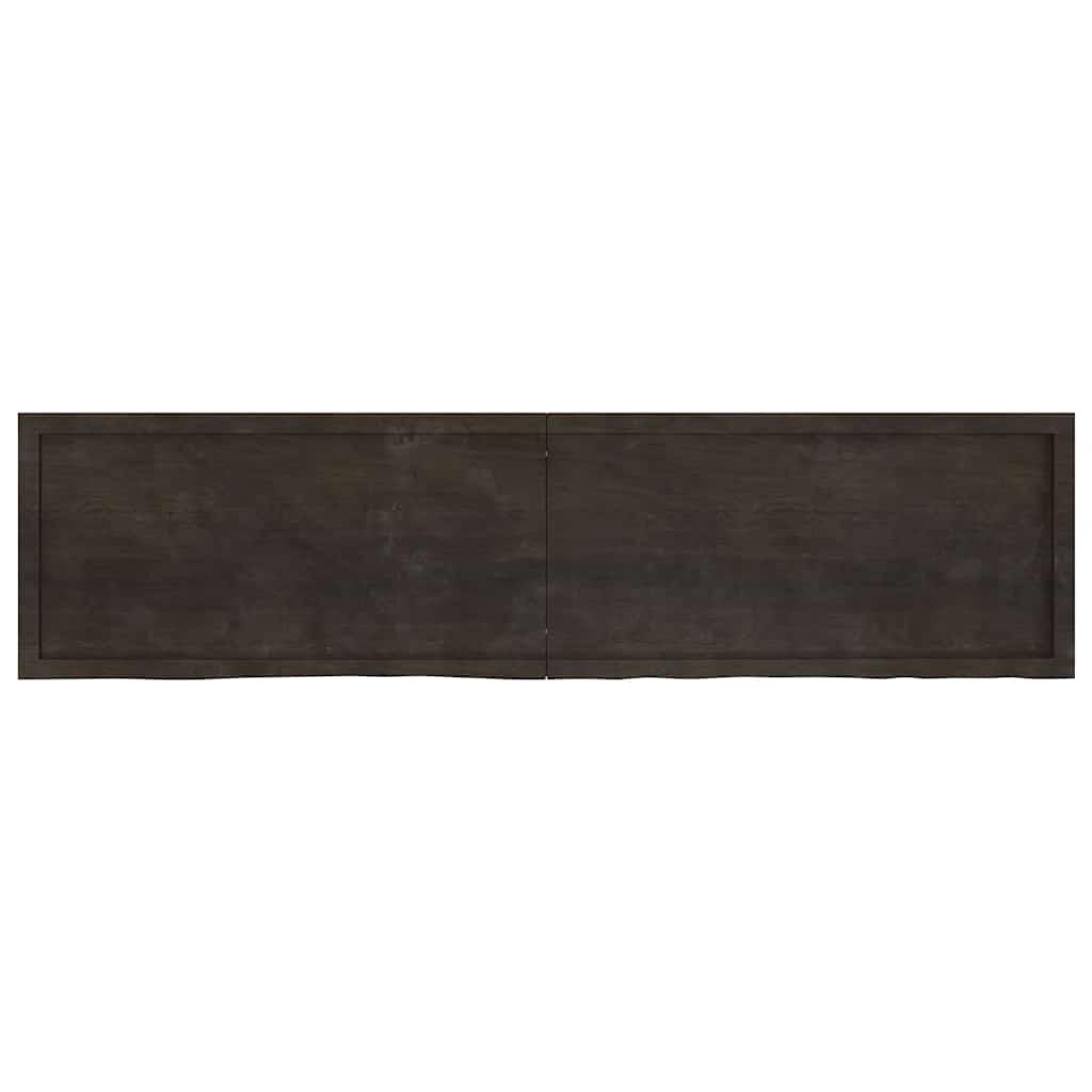 Ripiano 80X30X(2-6) Cm Massello Rovere Trattato Marrone Scuro