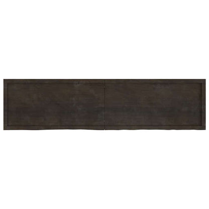 Ripiano 80X30X(2-6) Cm Massello Rovere Trattato Marrone Scuro