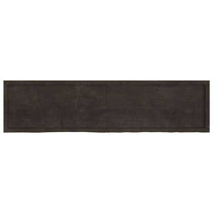 Ripiano 80X30X(2-6) Cm Massello Rovere Trattato Marrone Scuro