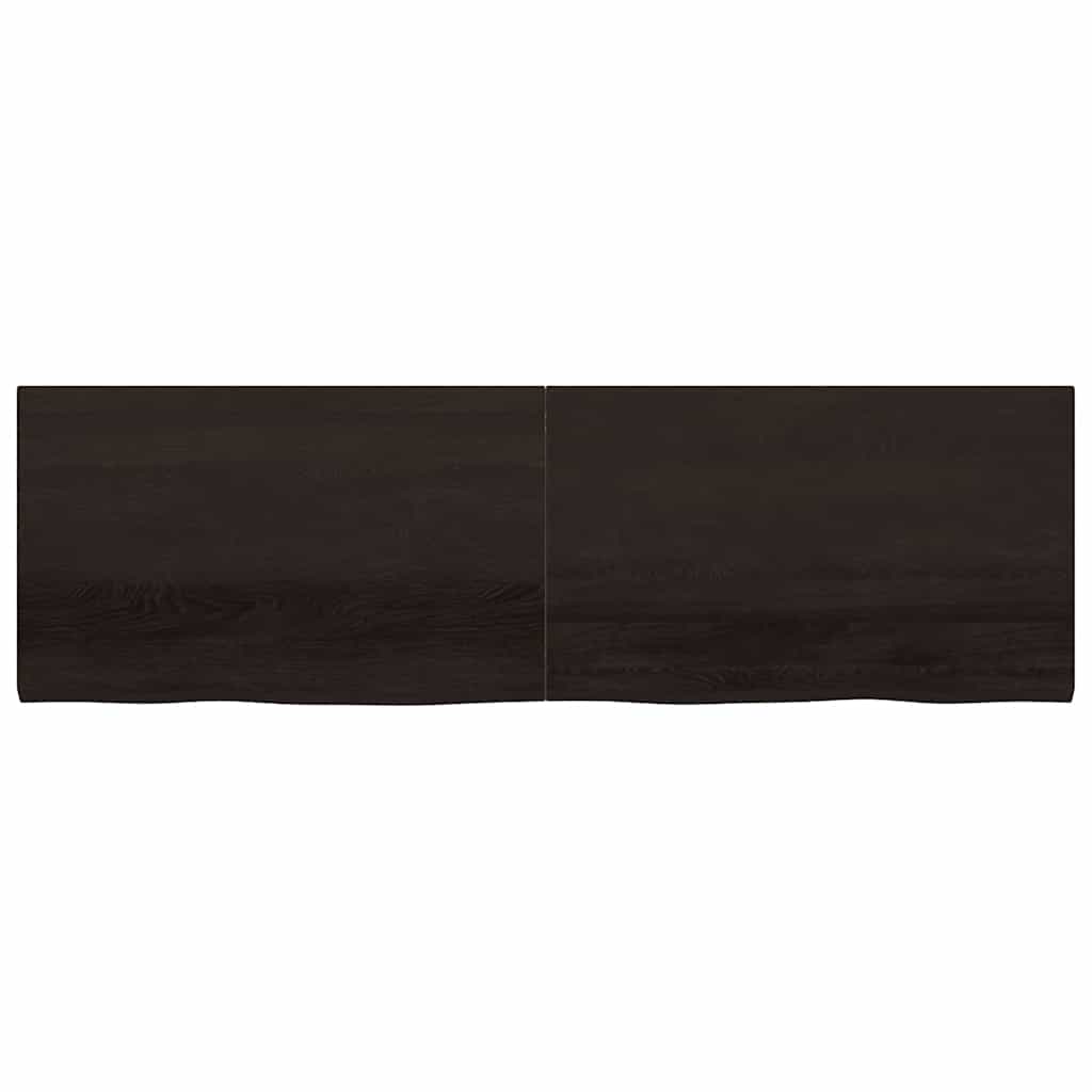 Ripiano 80X30X(2-6) Cm Massello Rovere Trattato Marrone Scuro