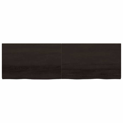 Ripiano 80X30X(2-6) Cm Massello Rovere Trattato Marrone Scuro