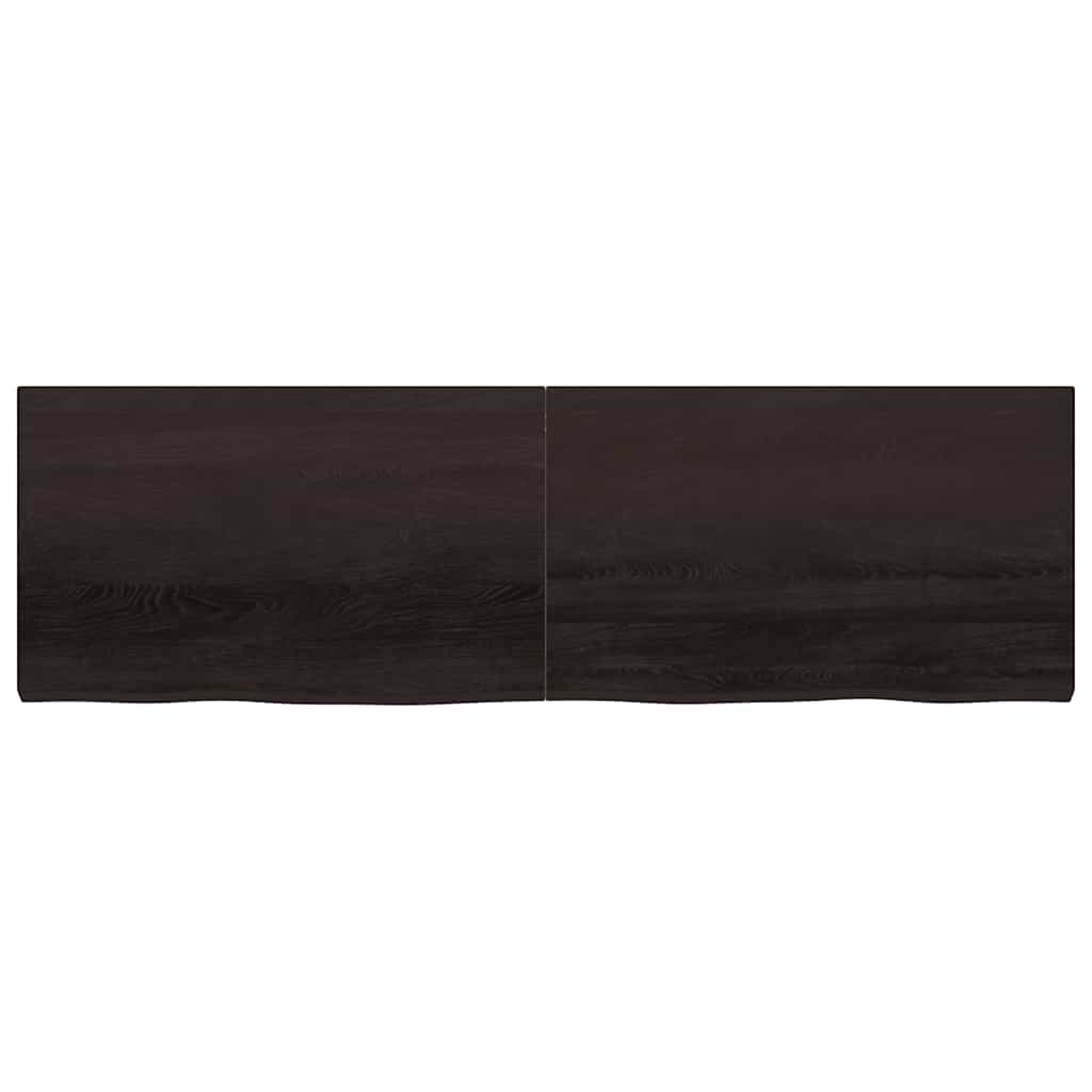 Ripiano 80X30X(2-6) Cm Massello Rovere Trattato Marrone Scuro