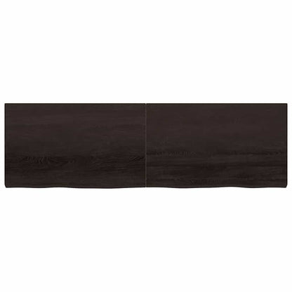Ripiano 80X30X(2-6) Cm Massello Rovere Trattato Marrone Scuro