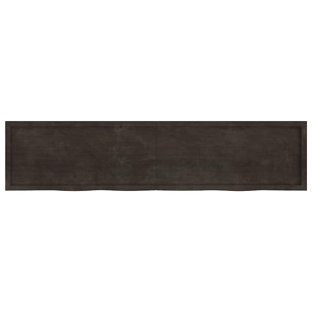 Ripiano 80X30X(2-6) Cm Massello Rovere Trattato Marrone Scuro
