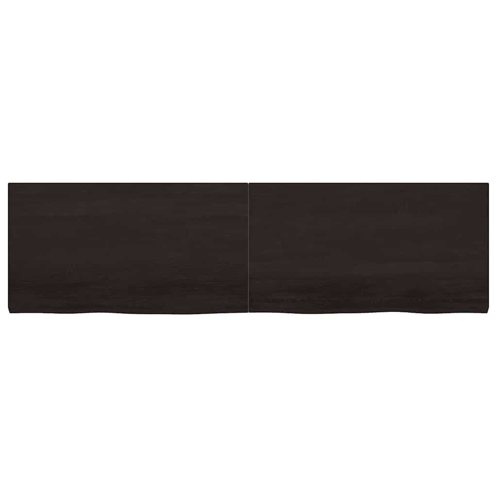 Ripiano 80X30X(2-6) Cm Massello Rovere Trattato Marrone Scuro