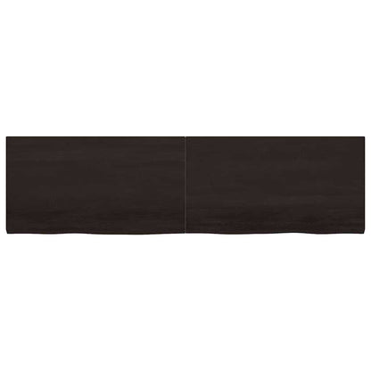 Ripiano 80X30X(2-6) Cm Massello Rovere Trattato Marrone Scuro