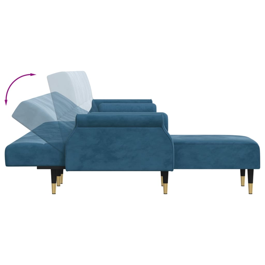Divano Letto A L 271X140X70 Cm In Velluto