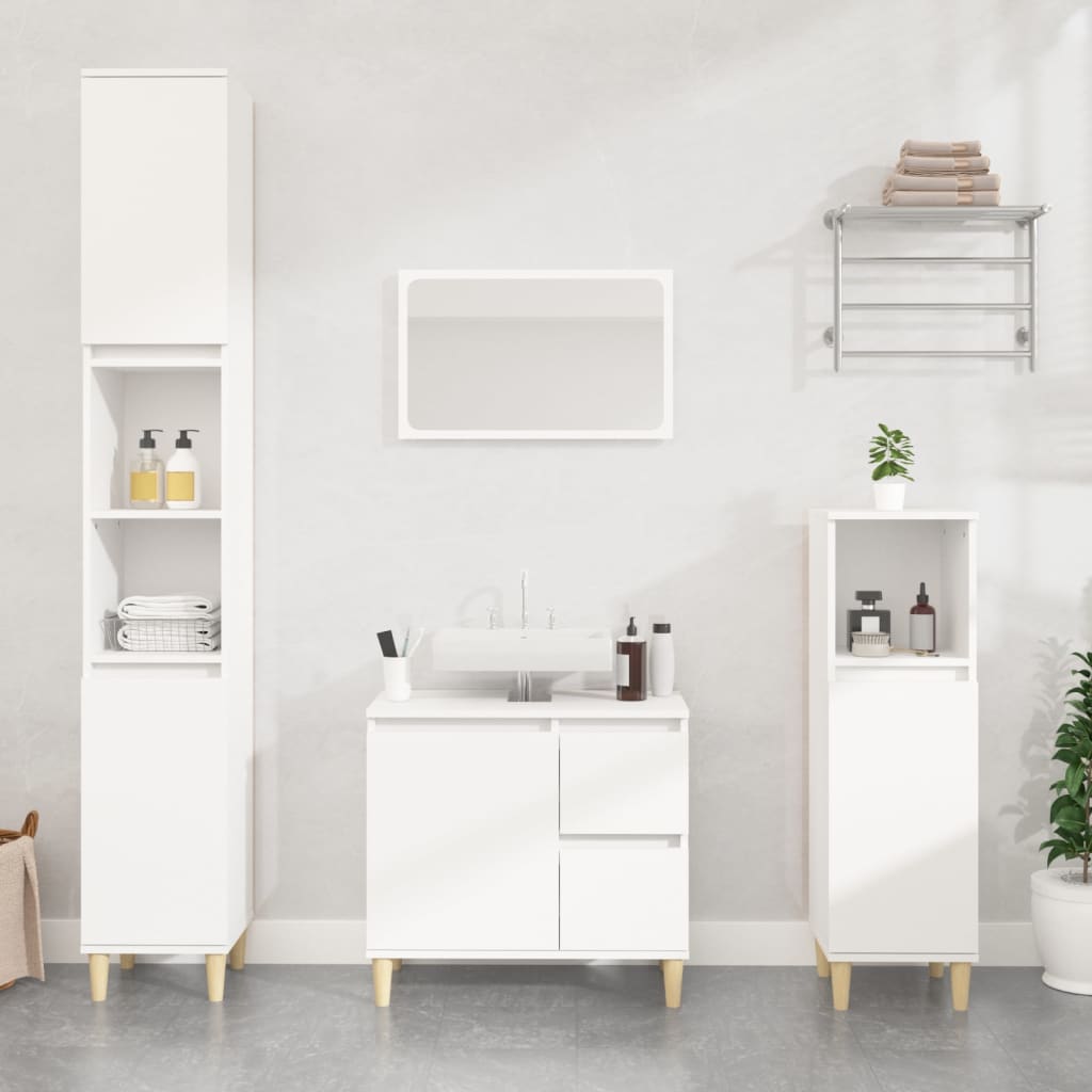 Set Mobili Da Bagno 3 Pz In Legno Multistrato