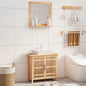 Set Mobili Da Bagno 4Pz In Legno Massello Di Noce