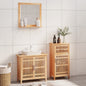 Set Mobili Da Bagno 4Pz In Legno Massello Di Noce