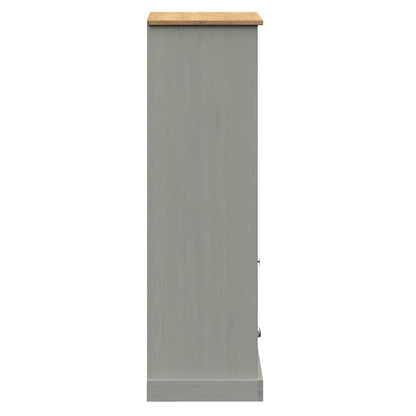 Libreria Vigo 60X35X114,5 Cm In Legno Massello Di Pino Grigio