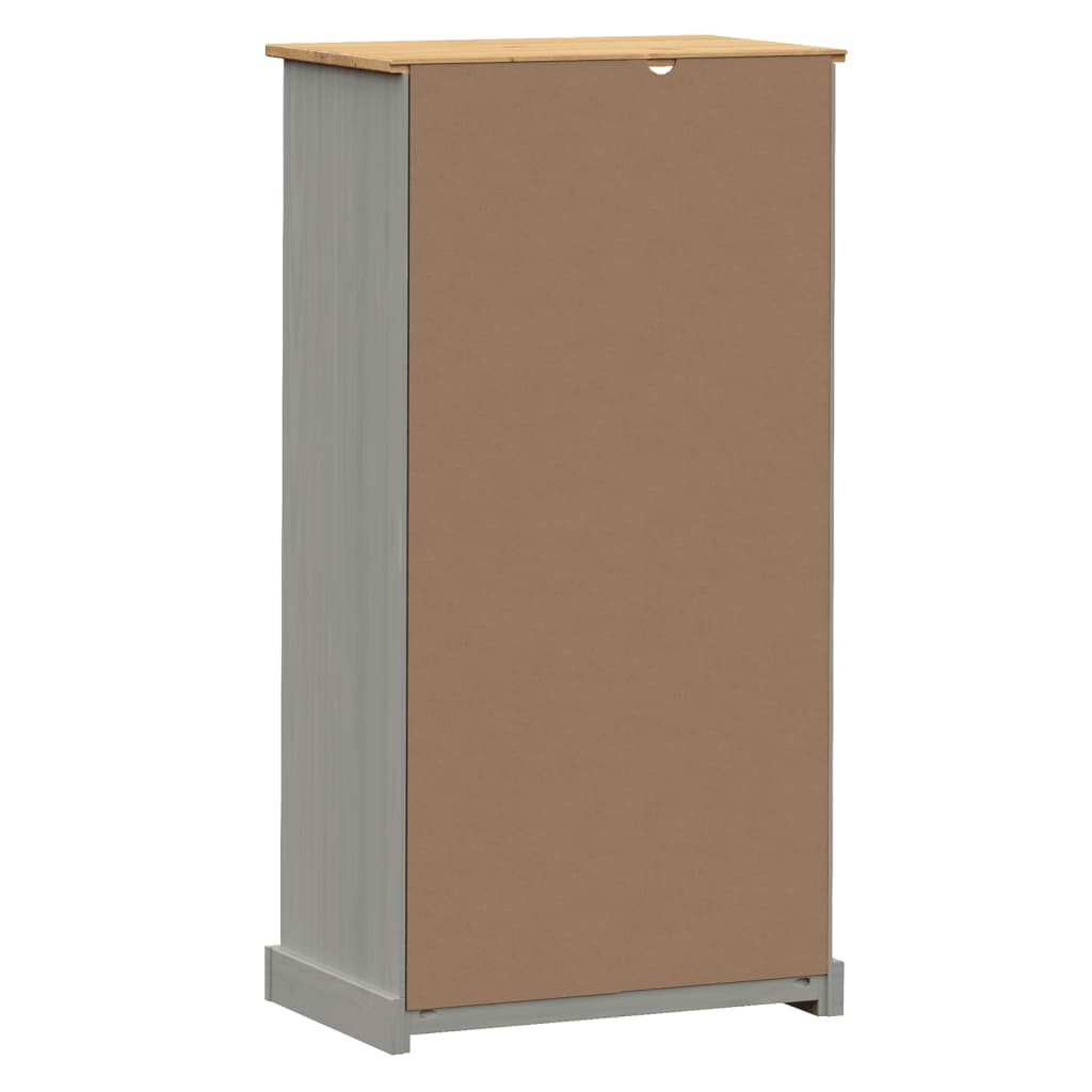 Libreria Vigo 60X35X114,5 Cm In Legno Massello Di Pino Grigio