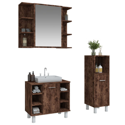 Set Mobili Da Bagno 3 Pz In Legno Multistrato
