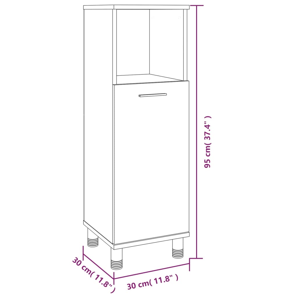 Set Mobili Da Bagno 3 Pz In Legno Multistrato