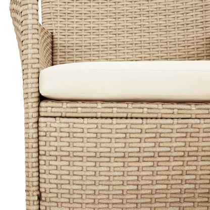 Set Da Pranzo Da Giardino 5 Pz Con Cuscini Beige In Polyrattan