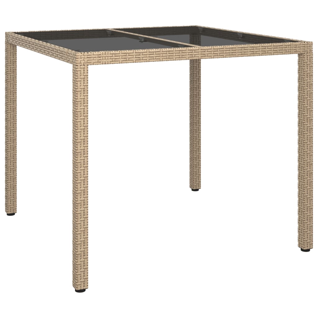 Set Da Pranzo Da Giardino 5 Pz Con Cuscini Beige In Polyrattan