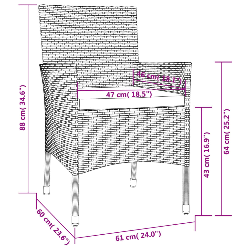 Set Da Pranzo Da Giardino 5 Pz Con Cuscini Beige In Polyrattan