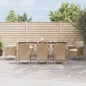 Set Da Pranzo Da Giardino 5 Pz Con Cuscini Beige In Polyrattan