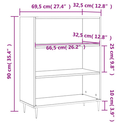 Libreria 69,5X32,5X90 Cm In Legno Multistrato