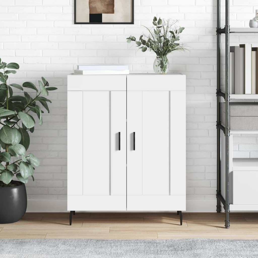 Credenza Bianca 69,5X34X90 Cm In Legno Multistrato