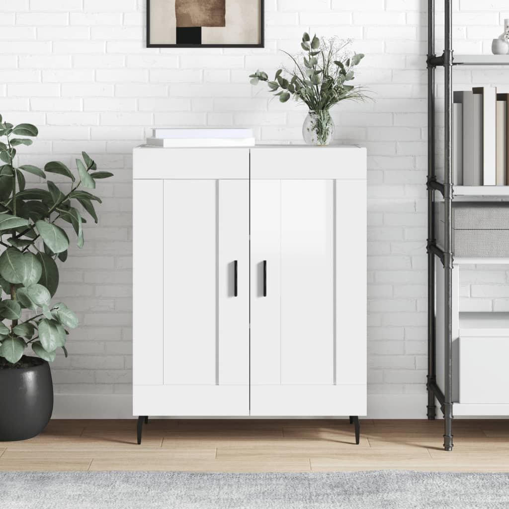 Credenza Bianca 69,5X34X90 Cm In Legno Multistrato