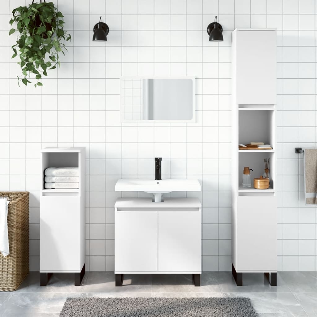 Set Mobili Da Bagno 3 Pz In Legno Multistrato