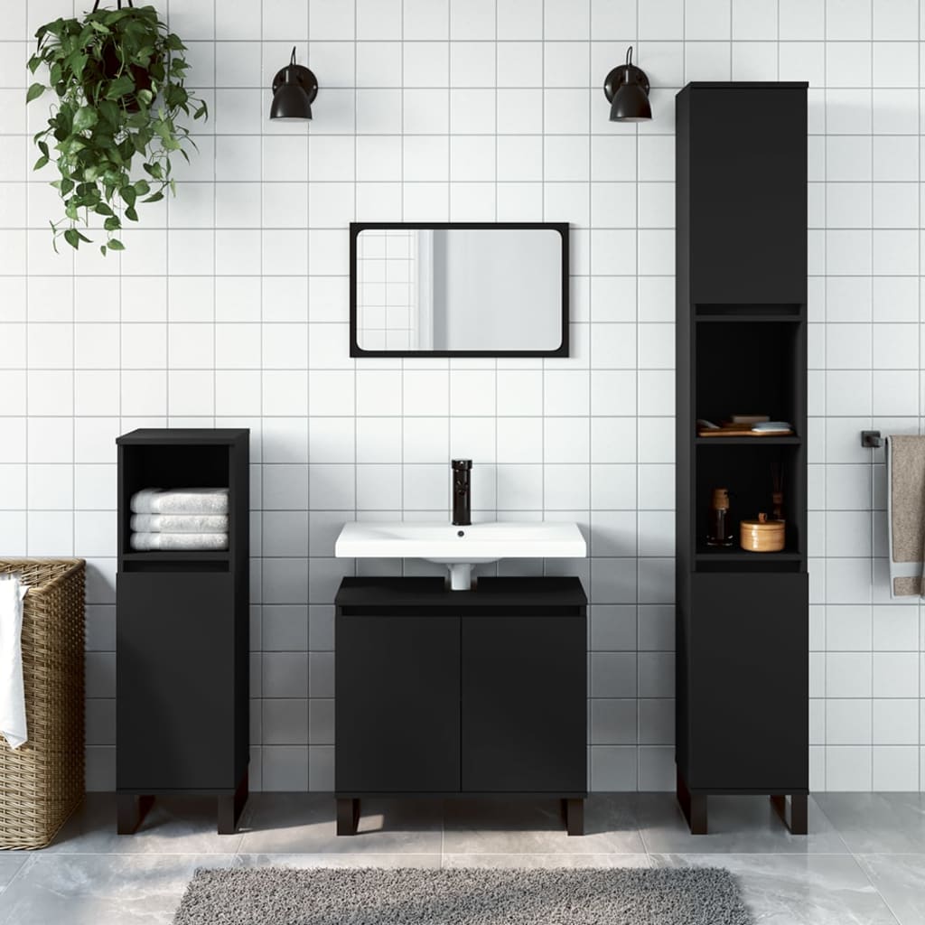 Set Mobili Da Bagno 3 Pz In Legno Multistrato