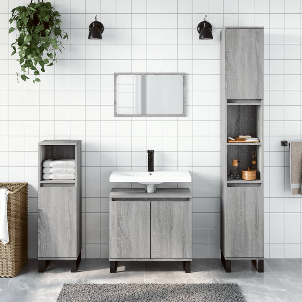 Set Mobili Da Bagno 3 Pz In Legno Multistrato