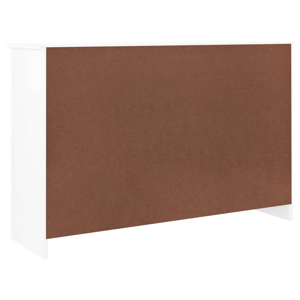 Cassettiera Alta Bianca 112X35X73 Cm In Legno Massello Di Pino
