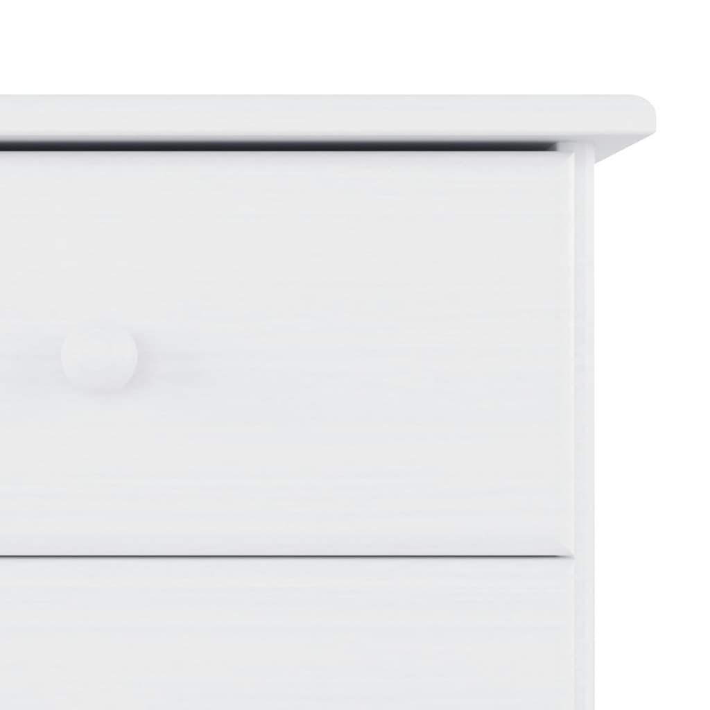 Cassettiera Alta Bianca 112X35X73 Cm In Legno Massello Di Pino