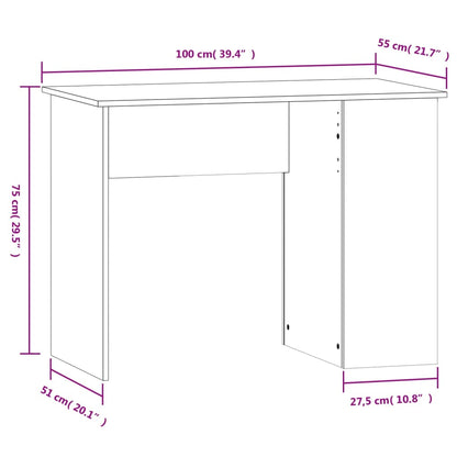 Scrivania 100X55X75 Cm In Legno Multistrato