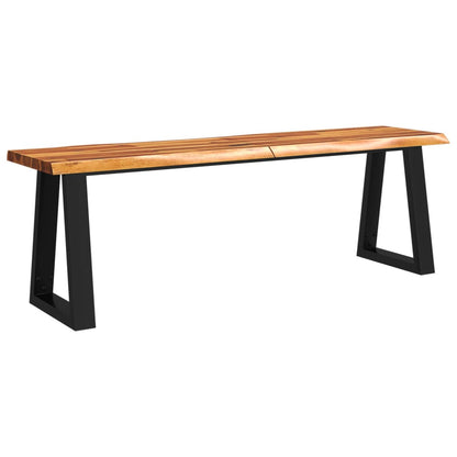 Panca Con Bordi Vivi In Legno Massello Di Acacia