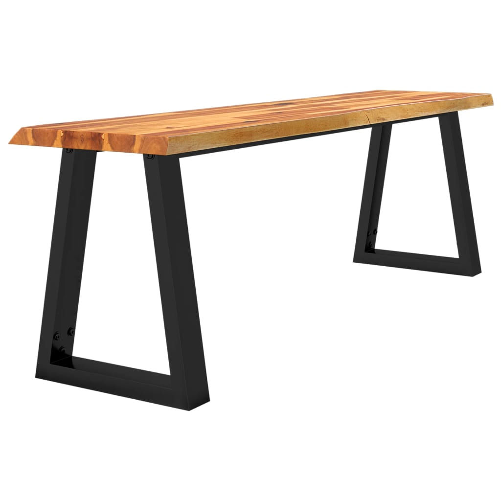 Panca Con Bordi Vivi In Legno Massello Di Acacia