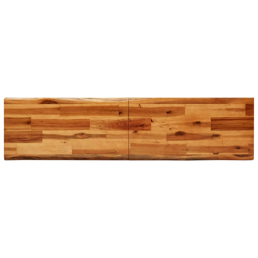 Panca Con Bordi Vivi In Legno Massello Di Acacia