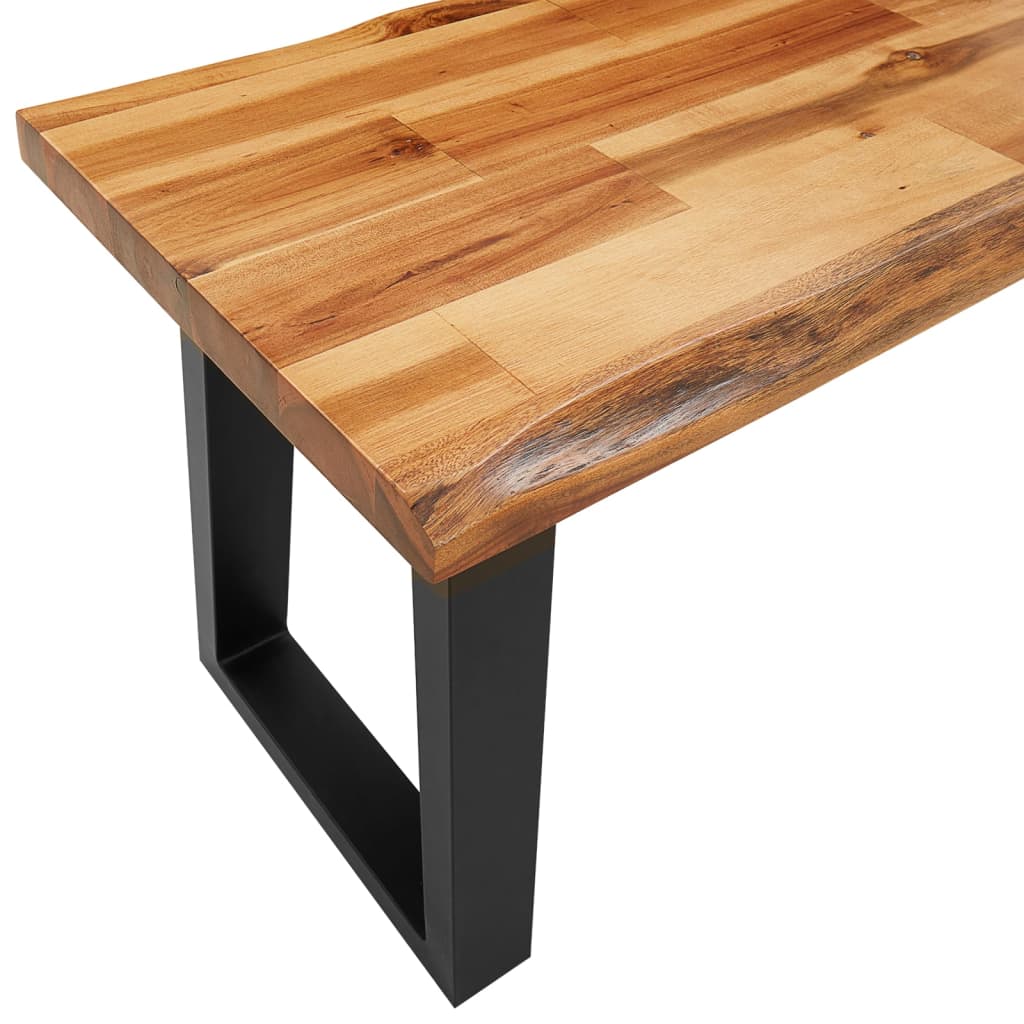 Panca Con Bordi Vivi In Legno Massello Di Acacia