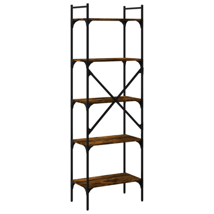 Libreria 5 Ripiani 56X31,5X Legno Multistrato Rovere Fumo