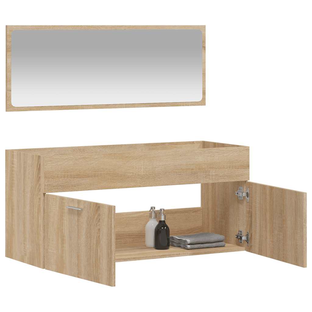 Mobile Da Bagno Con Specchio In Legno Multistrato