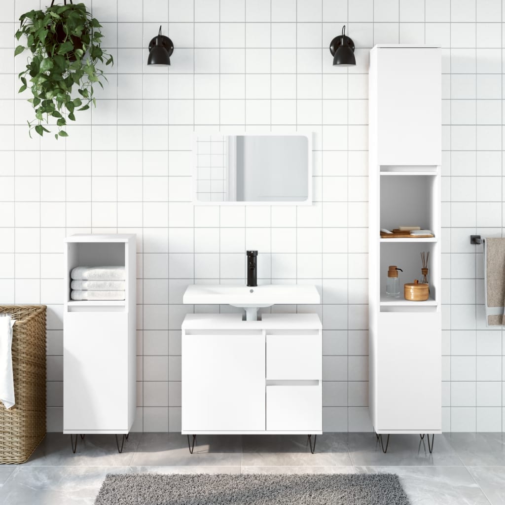 Set Mobili Da Bagno 3 Pz In Legno Multistrato