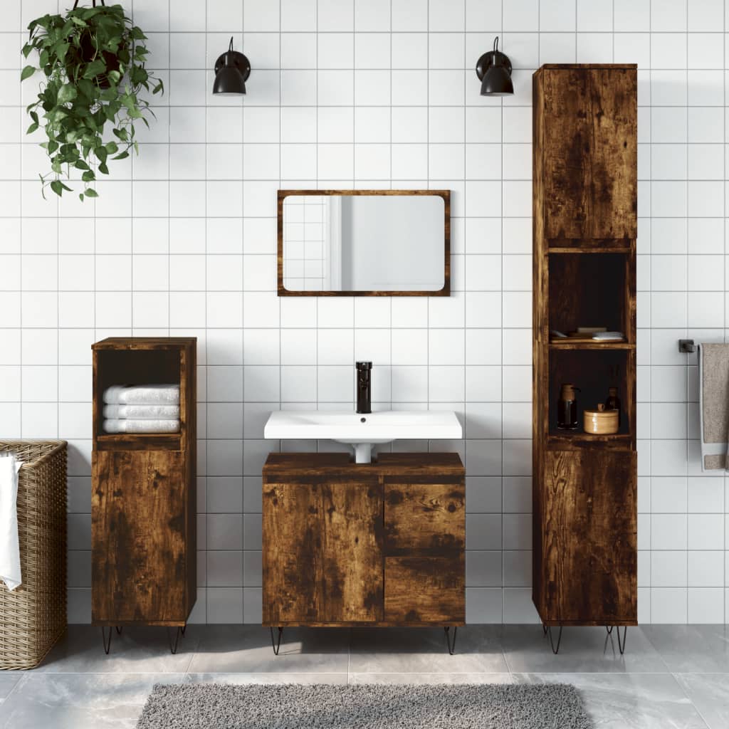 Set Mobili Da Bagno 3 Pz In Legno Multistrato