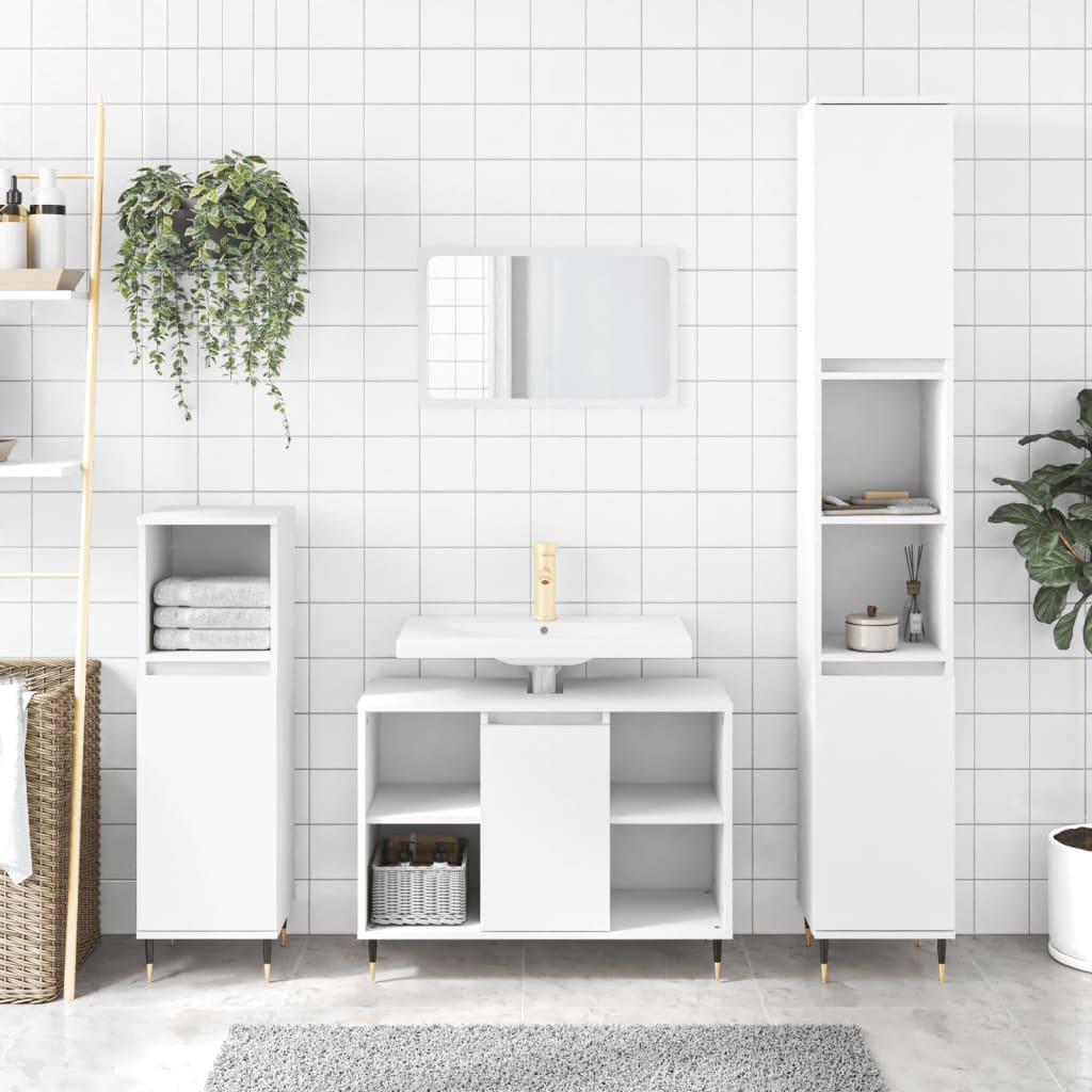 Set Mobili Da Bagno 3 Pz In Legno Multistrato