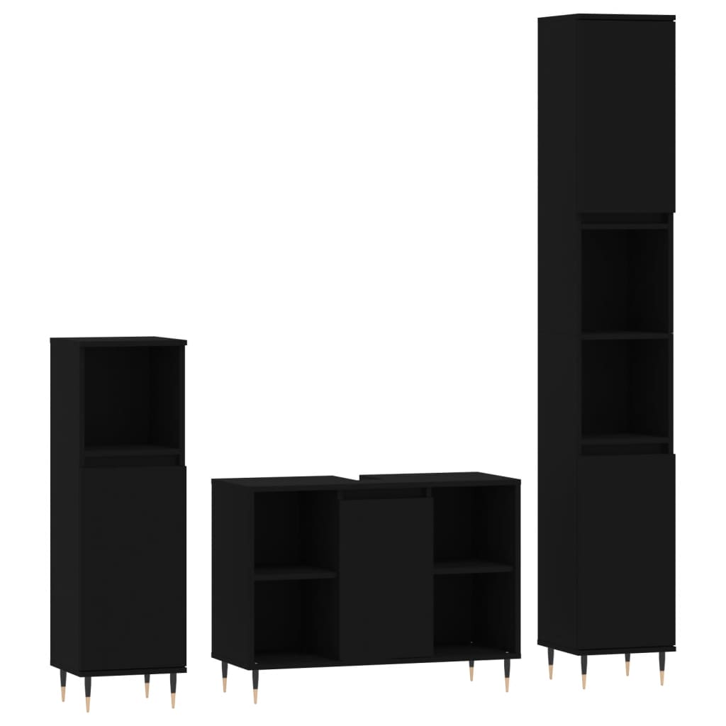 Set Mobili Da Bagno 3 Pz In Legno Multistrato