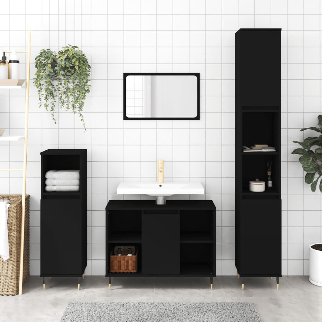 Set Mobili Da Bagno 3 Pz In Legno Multistrato