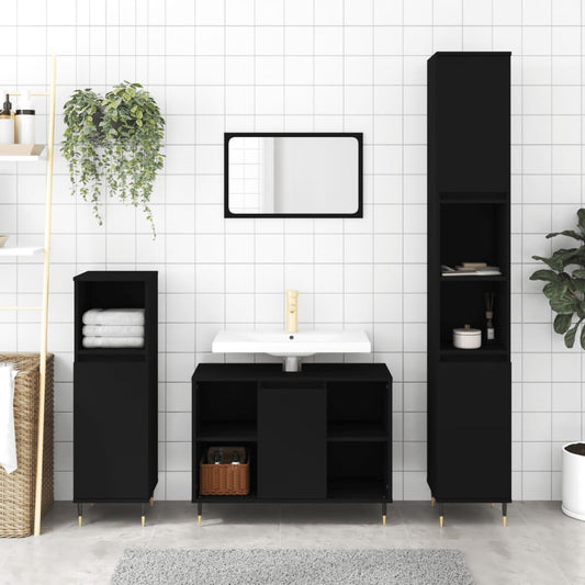 Set Mobili Da Bagno 3 Pz In Legno Multistrato