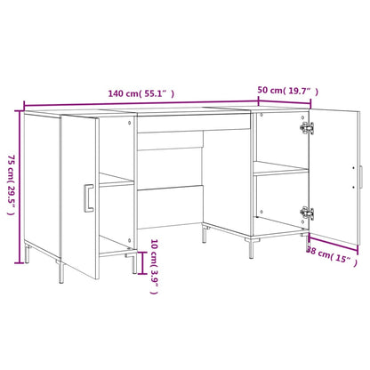 Scrivania 140X50X75 Cm In Legno Multistrato