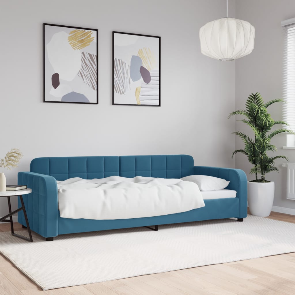 Letto Da Giorno In Velluto Blu