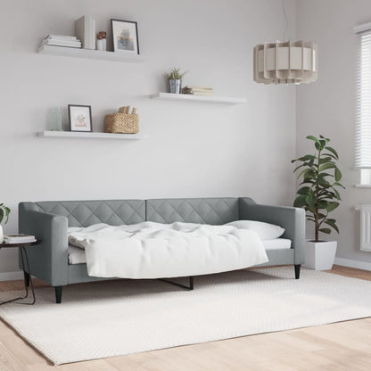 Divano Letto Estraibile Cassetti 80X200Cm Tessuto Grigio Chiaro