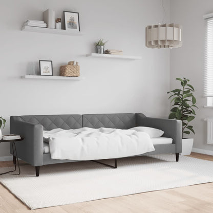 Divano Letto Estraibile Cassetti 90X200Cm Tessuto Grigio Scuro