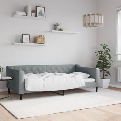 Divano Letto Estraibile Cassetti 80X200Cm Tessuto Grigio Chiaro